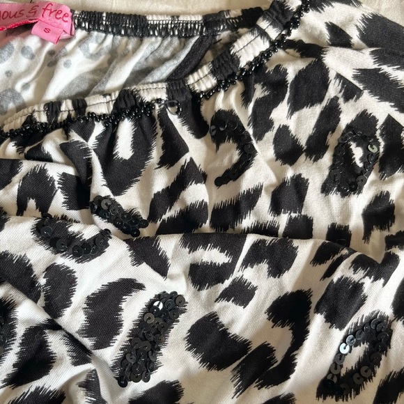 Joyous & Free Black and White Leopard and Floral Print Mini Dress - Picture 4 of 7